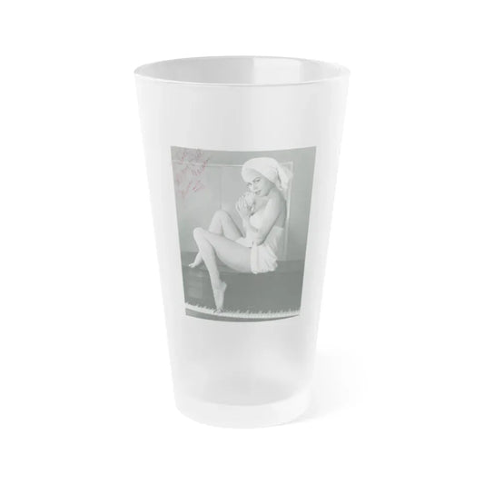 Jeanne Carmen #107 (Vintage Female Icon) Frosted Pint Glass 16oz 16oz Frosted - Go Mug Yourself