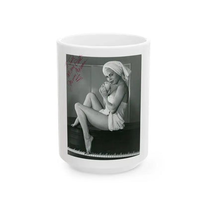 Jeanne Carmen #107 (Vintage Female Icon) White Coffee Mug 15oz - Go Mug Yourself