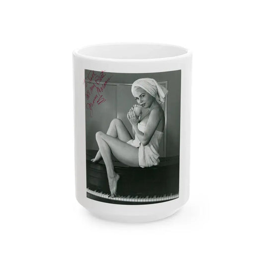 Jeanne Carmen #107 (Vintage Female Icon) White Coffee Mug 15oz - Go Mug Yourself