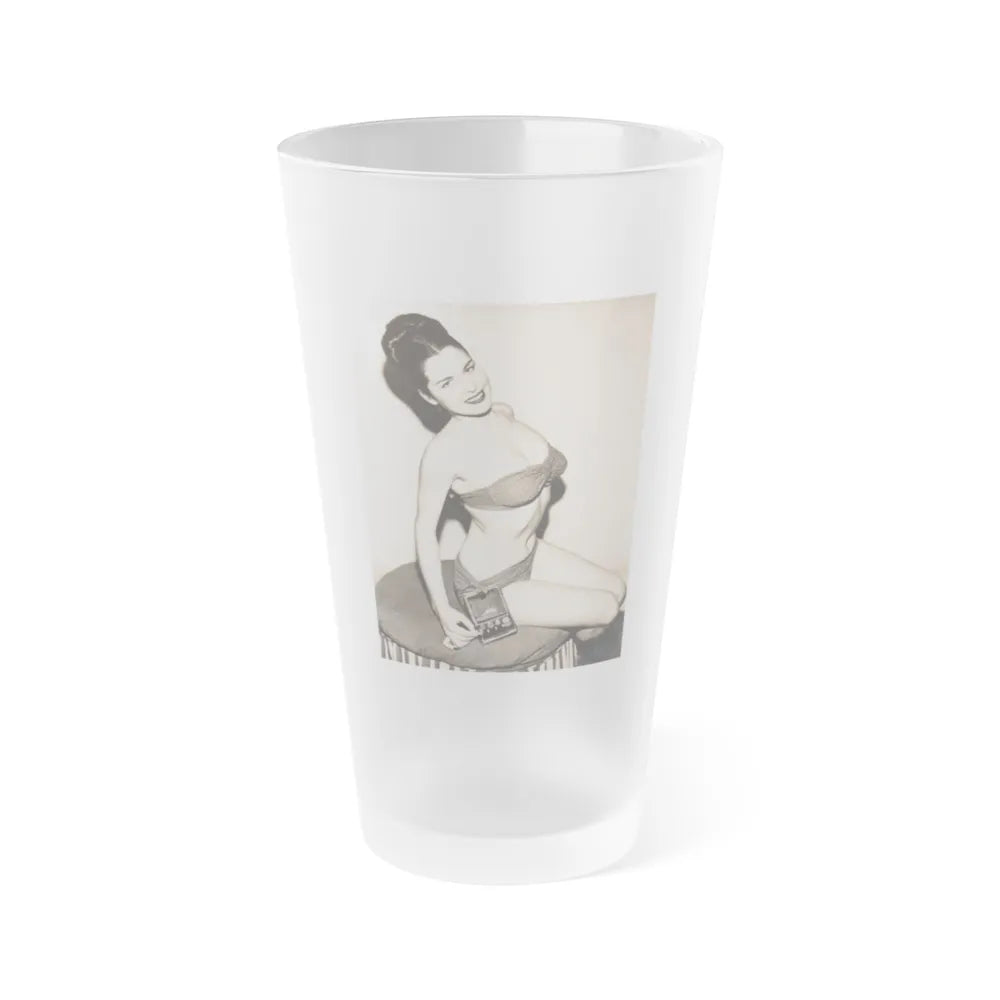 Jeanne Carmen #110 (Vintage Female Icon) Frosted Pint Glass 16oz-16oz-Frosted-Go Mug Yourself