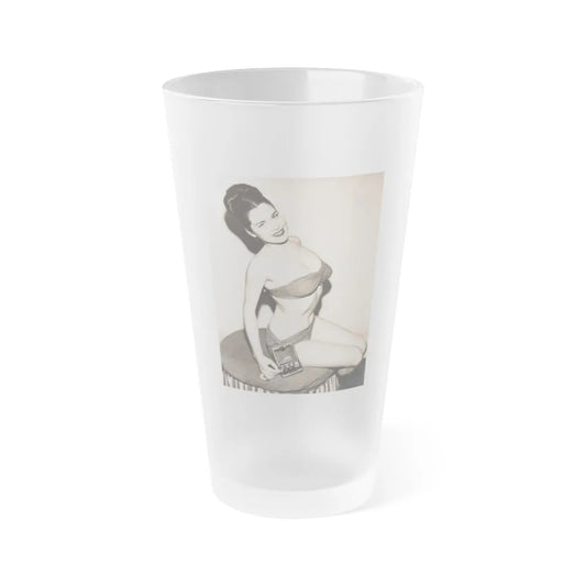 Jeanne Carmen #110 (Vintage Female Icon) Frosted Pint Glass 16oz-16oz-Frosted-Go Mug Yourself