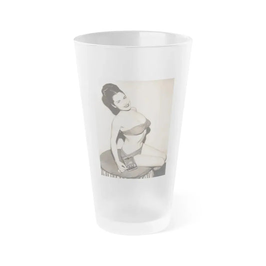 Jeanne Carmen #110 (Vintage Female Icon) Frosted Pint Glass 16oz 16oz Frosted - Go Mug Yourself