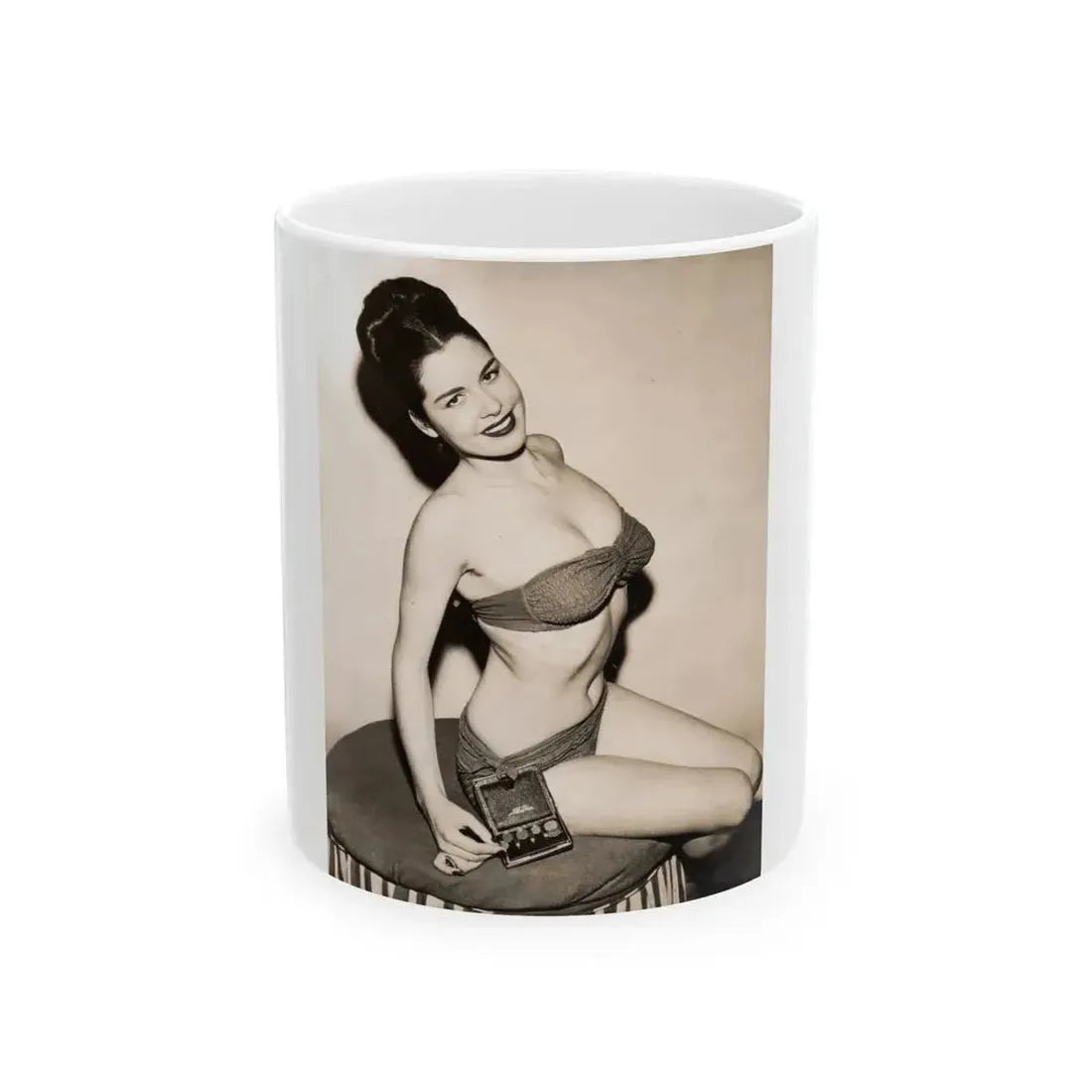 Jeanne Carmen #110 (Vintage Female Icon) White Coffee Mug 11oz - Go Mug Yourself