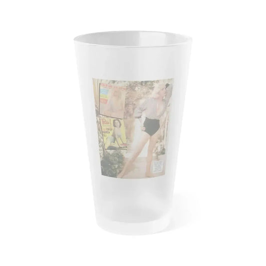 Jeanne Carmen #115 - Pages 1 of 14 with, Color Photo & Color Mag. Covers from Femme Fatales Mag. Oct. '95 (Vintage Female Icon) Frosted Pint Glass 16oz 16oz Frosted - Go Mug Yourself