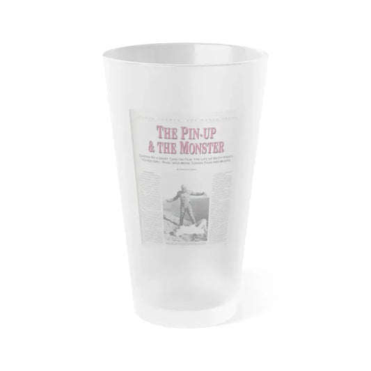 Jeanne Carmen #116 - Pages 2 of 14 with, 1 B&W Movie Still & Article from Femme Fatales Mag. Oct. '95 (Vintage Female Icon) Frosted Pint Glass 16oz 16oz Frosted - Go Mug Yourself