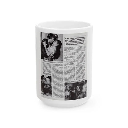 Jeanne Carmen #117 - Pages 3 of 14 with, 3 B&W Movie Stills & Article from Femme Fatales Mag. Oct. '95 (Vintage Female Icon) White Coffee Mug 15oz - Go Mug Yourself