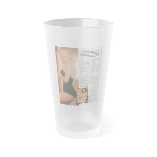 Jeanne Carmen #121 - Pages 7 of 14 with, 1 Large Color Photo as blonde, Color Mag. Cover a& Article from Femme Fatales Mag. Oct. '95 (Vintage Female Icon) Frosted Pint Glass 16oz 16oz Frosted - Go Mug Yourself