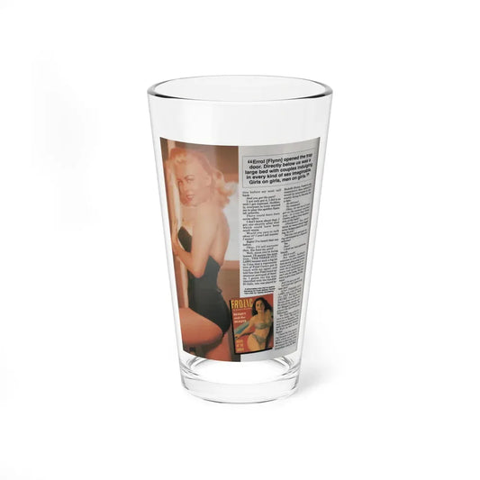 Jeanne Carmen #121 - Pages 7 of 14 with, 1 Large Color Photo as blonde, Color Mag. Cover a& Article from Femme Fatales Mag. Oct. '95 (Vintage Female Icon) Pint Glass 16oz 16oz - Go Mug Yourself