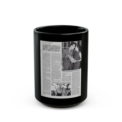 Jeanne Carmen #124 - Pages 10 of 14 with, 2 B&W Moie Stills & Article from Femme Fatales Mag. Oct. '95 (Vintage Female Icon) Black Coffee Mug 15oz - Go Mug Yourself