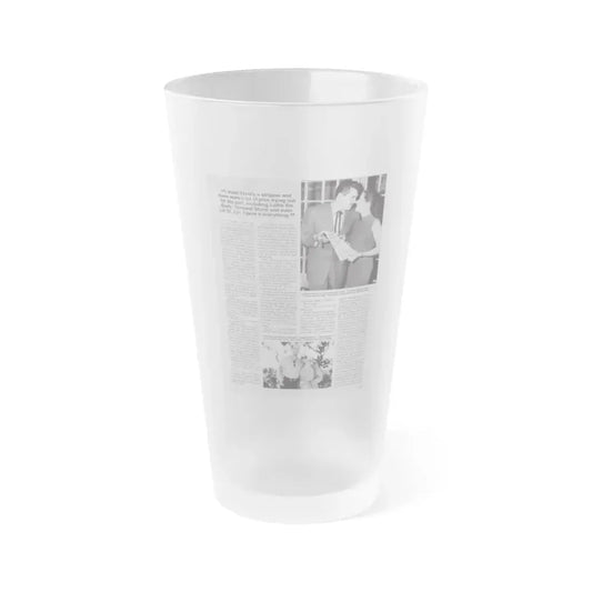 Jeanne Carmen #124 - Pages 10 of 14 with, 2 B&W Moie Stills & Article from Femme Fatales Mag. Oct. '95 (Vintage Female Icon) Frosted Pint Glass 16oz 16oz Frosted - Go Mug Yourself