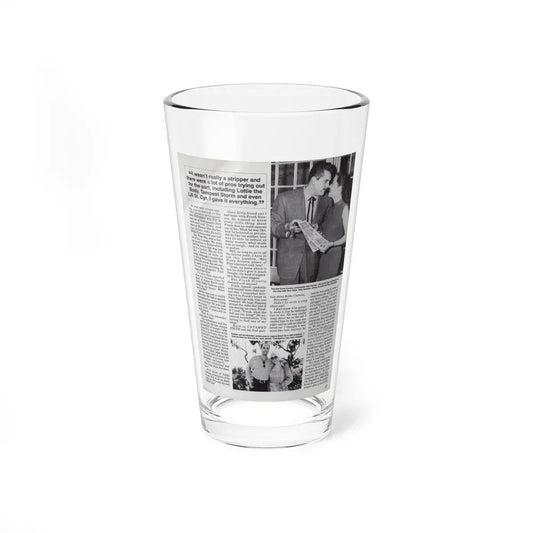 Jeanne Carmen #124 - Pages 10 of 14 with, 2 B&W Moie Stills & Article from Femme Fatales Mag. Oct. '95 (Vintage Female Icon) Pint Glass 16oz 16oz - Go Mug Yourself