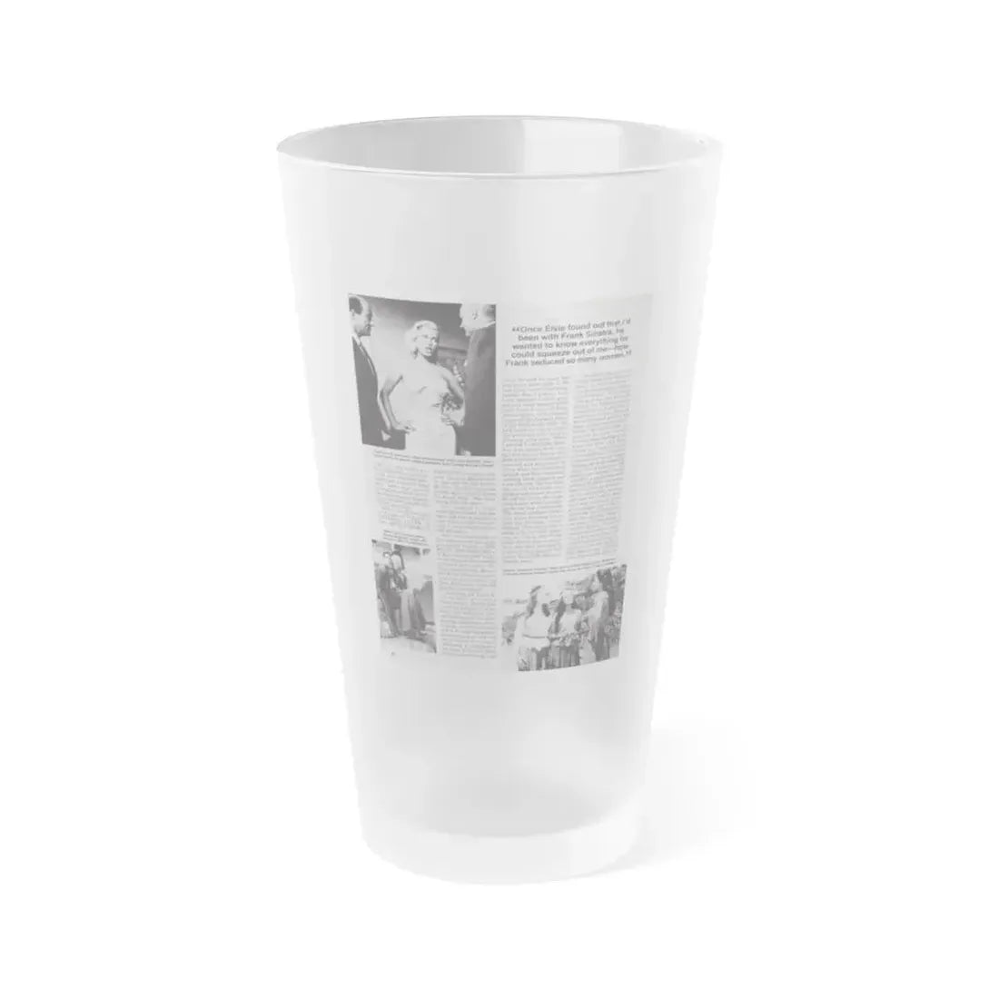 Jeanne Carmen #125 - Pages 11 of 14 with, B&W Movie Stills & Article from Femme Fatales Mag. Oct. '95 (Vintage Female Icon) Frosted Pint Glass 16oz 16oz Frosted - Go Mug Yourself