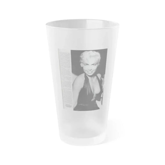 Jeanne Carmen #126 - Pages 12 of 14 with, 1 Large B&W Photo as a blonde & Article from Femme Fatales Mag. Oct. '95 (Vintage Female Icon) Frosted Pint Glass 16oz 16oz Frosted - Go Mug Yourself