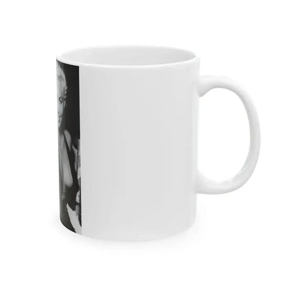 Jeanne Carmen #126 - Pages 12 of 14 with, 1 Large B&W Photo as a blonde & Article from Femme Fatales Mag. Oct. '95 (Vintage Female Icon) White Coffee Mug - Go Mug Yourself