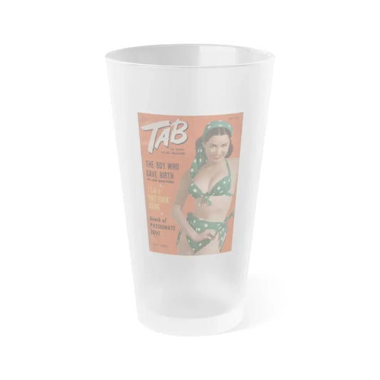 Jeanne Carmen #130 - Jeanne on Front Cover in Color & spread from TAB Digest Mag. Sept '54 (Vintage Female Icon) Frosted Pint Glass 16oz 16oz Frosted - Go Mug Yourself