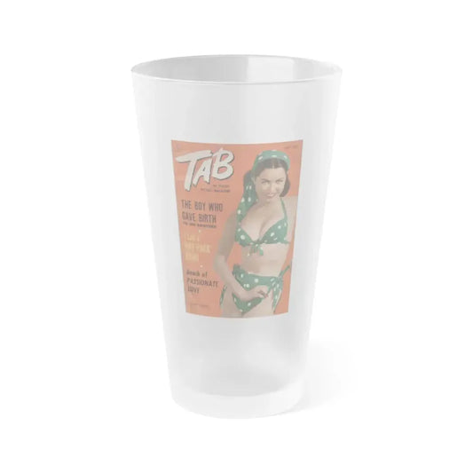 Jeanne Carmen #130 - Jeanne on Front Cover in Color & spread from TAB Digest Mag. Sept '54 (Vintage Female Icon) Frosted Pint Glass 16oz 16oz Frosted - Go Mug Yourself