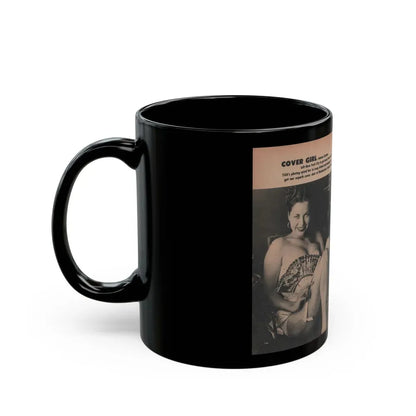 Jeanne Carmen #131 - Pages 1 & 2 of 2 with, 3 B&W Photos from TAB Digest Mag. Sept. '54 (Vintage Female Icon) Black Coffee Mug - Go Mug Yourself