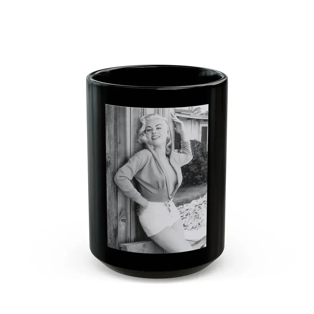Jeanne Carmen #132 (Vintage Female Icon) Black Coffee Mug 15oz - Go Mug Yourself