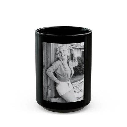 Jeanne Carmen #132 (Vintage Female Icon) Black Coffee Mug 15oz - Go Mug Yourself