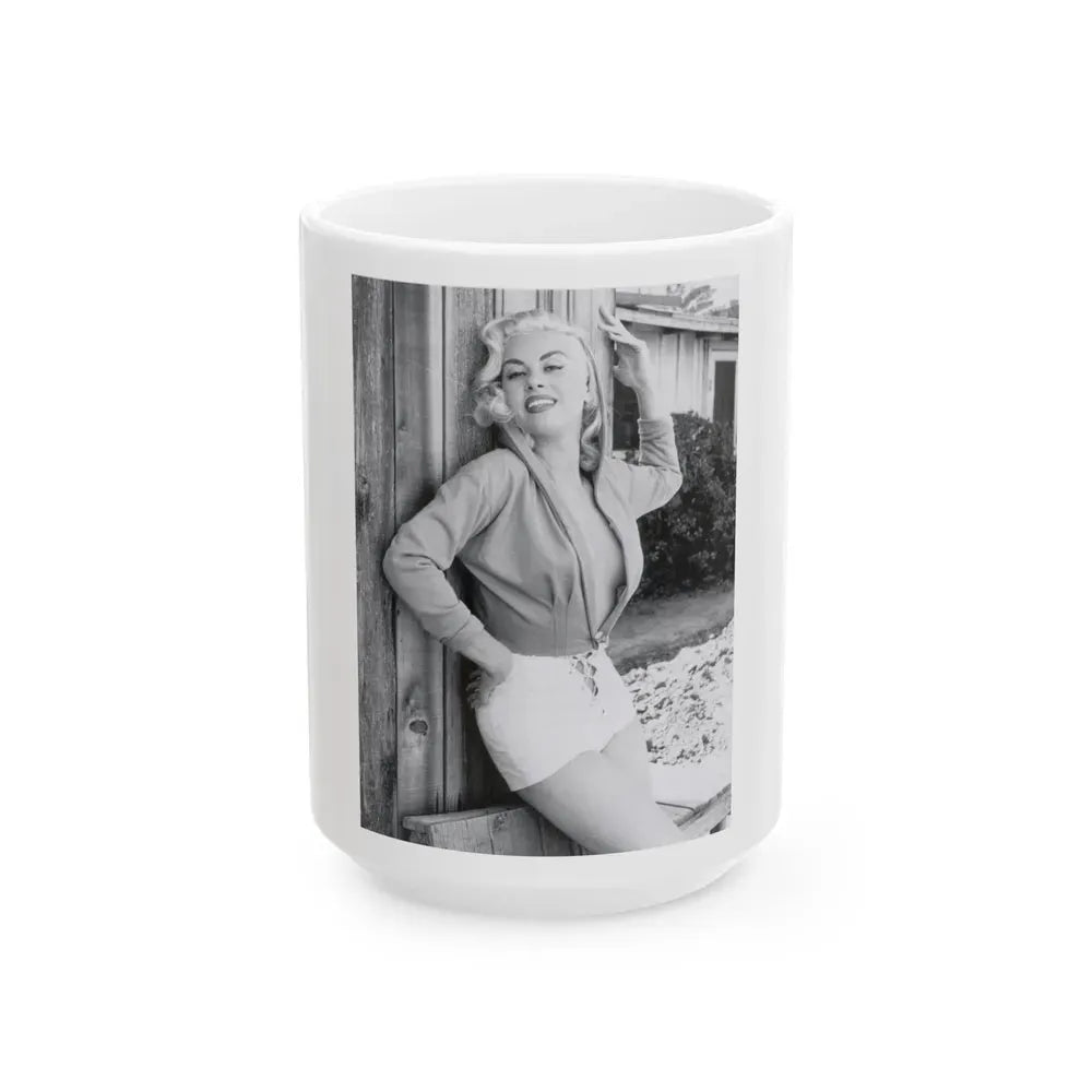 Jeanne Carmen #132 (Vintage Female Icon) White Coffee Mug 15oz - Go Mug Yourself