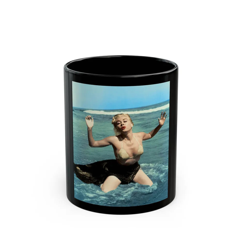 Jeanne Carmen #136 (Vintage Female Icon) Black Coffee Mug-11oz-Go Mug Yourself