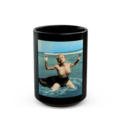 Jeanne Carmen #136 (Vintage Female Icon) Black Coffee Mug-15oz-Go Mug Yourself