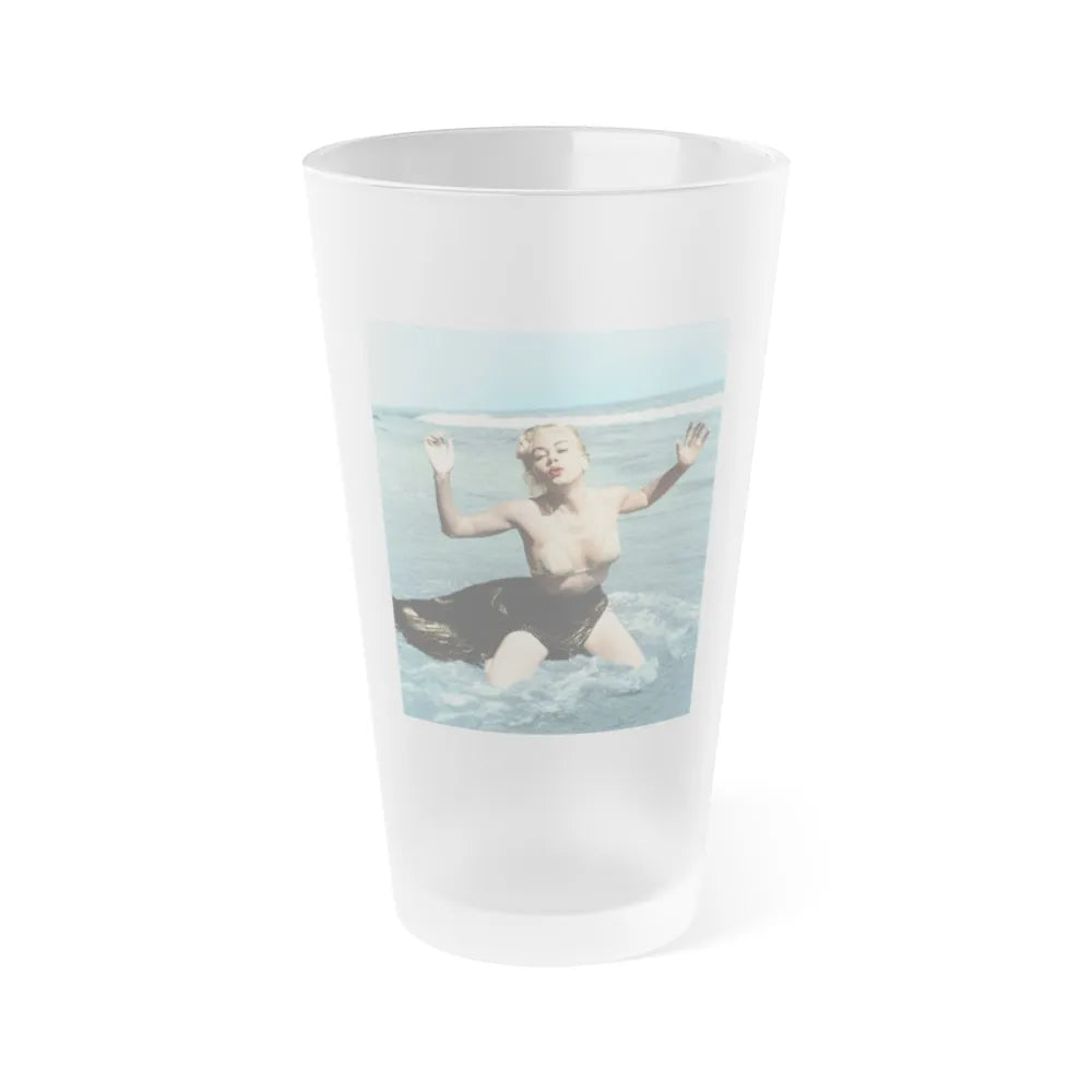 Jeanne Carmen #136 (Vintage Female Icon) Frosted Pint Glass 16oz-16oz-Frosted-Go Mug Yourself