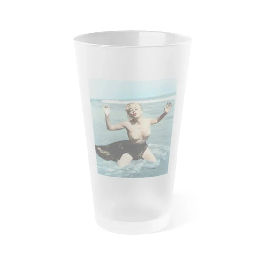 Jeanne Carmen #136 (Vintage Female Icon) Frosted Pint Glass 16oz 16oz Frosted - Go Mug Yourself