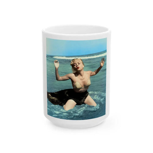 Jeanne Carmen #136 (Vintage Female Icon) White Coffee Mug 15oz - Go Mug Yourself