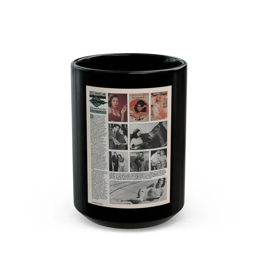 Jeanne Carmen #143 - Celebrity Sleuth Magazine Article & 9 Photos B&W+Color on Page 4 (Vintage Female Icon) Black Coffee Mug 15oz - Go Mug Yourself