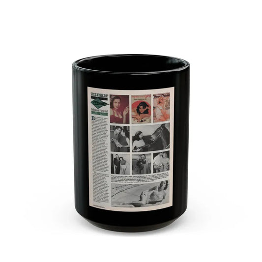 Jeanne Carmen #143 - Celebrity Sleuth Magazine Article & 9 Photos B&W+Color on Page 4 (Vintage Female Icon) Black Coffee Mug 15oz - Go Mug Yourself