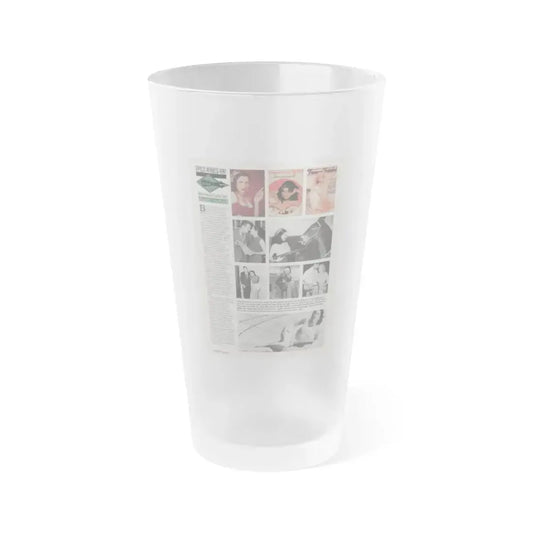 Jeanne Carmen #143 - Celebrity Sleuth Magazine Article & 9 Photos B&W+Color on Page 4 (Vintage Female Icon) Frosted Pint Glass 16oz 16oz Frosted - Go Mug Yourself