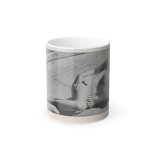 Jeanne Carmen #144 - Celebrity Sleuth Magazine B&W Photo Cropped (Vintage Female Icon) Color Changing Coffee Mug 11oz - Go Mug Yourself