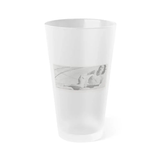 Jeanne Carmen #144 - Celebrity Sleuth Magazine B&W Photo Cropped (Vintage Female Icon) Frosted Pint Glass 16oz 16oz Frosted - Go Mug Yourself