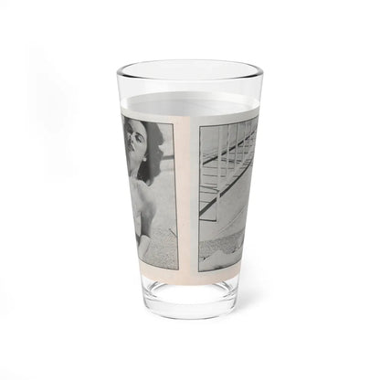 Jeanne Carmen #144 - Celebrity Sleuth Magazine B&W Photo Cropped (Vintage Female Icon) Pint Glass 16oz-Go Mug Yourself