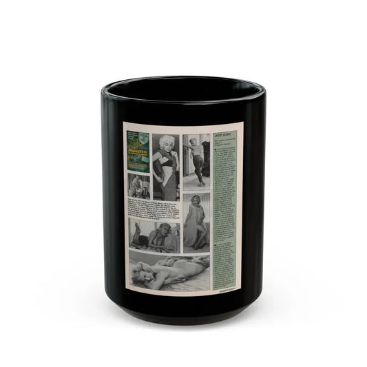 Jeanne Carmen #145 - Celebrity Sleuth Magazine Article, 5 B&W Photos & 1 Movie Poster on Page 5 (Vintage Female Icon) Black Coffee Mug 15oz - Go Mug Yourself