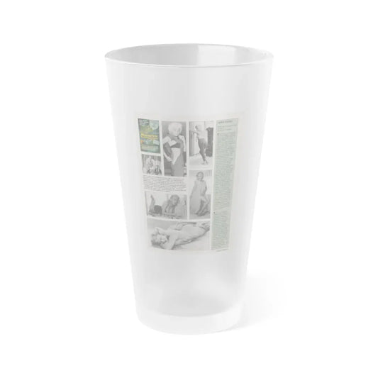 Jeanne Carmen #145 - Celebrity Sleuth Magazine Article, 5 B&W Photos & 1 Movie Poster on Page 5 (Vintage Female Icon) Frosted Pint Glass 16oz 16oz Frosted - Go Mug Yourself
