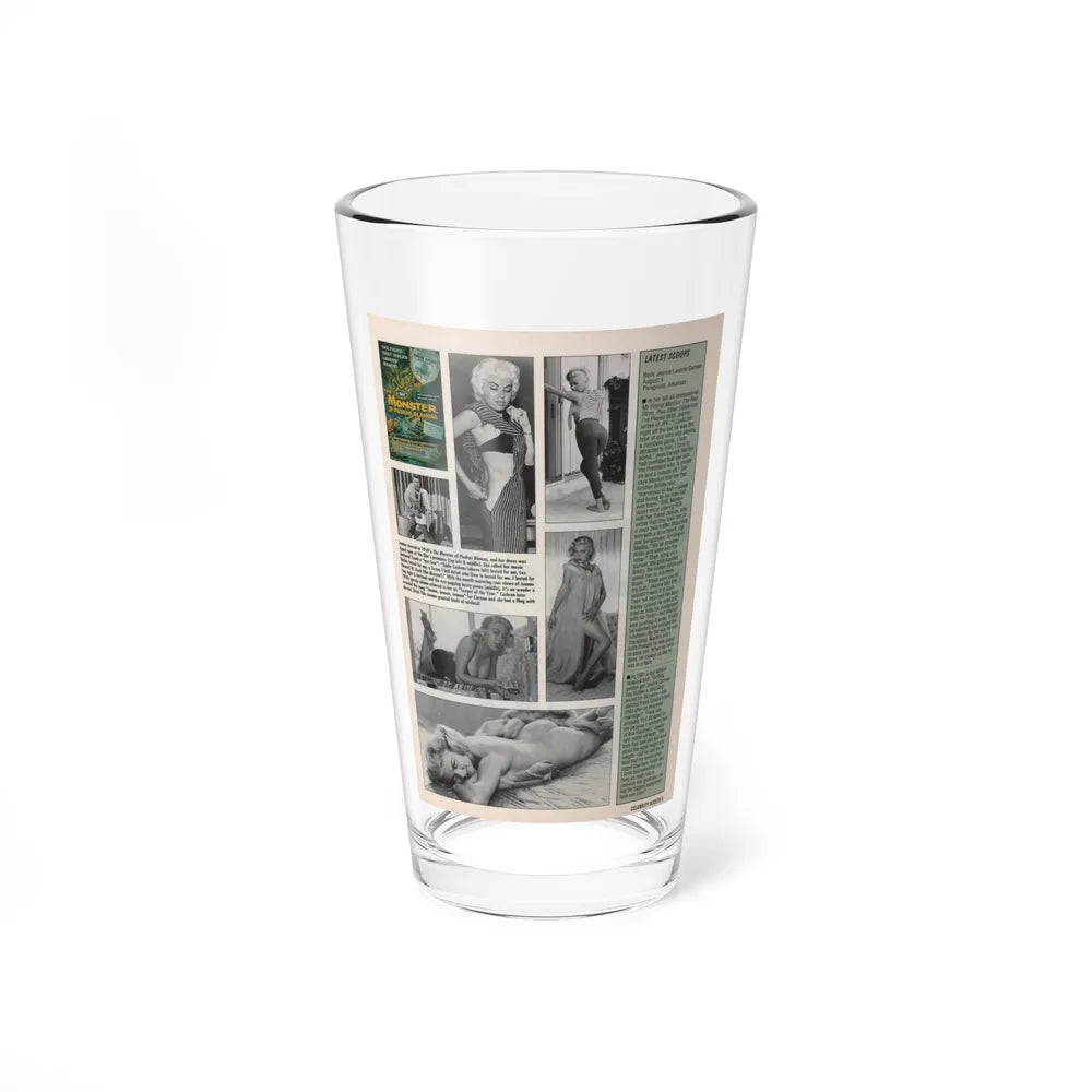 Jeanne Carmen #145 - Celebrity Sleuth Magazine Article, 5 B&W Photos & 1 Movie Poster on Page 5 (Vintage Female Icon) Pint Glass 16oz-16oz-Go Mug Yourself