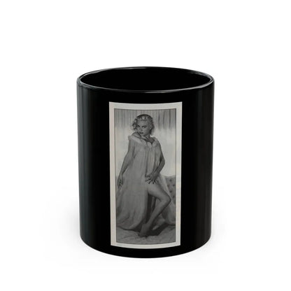 Jeanne Carmen #146 - Celebrity Sleuth Magazine B&W Photo Cropped (Vintage Female Icon) Black Coffee Mug 11oz - Go Mug Yourself