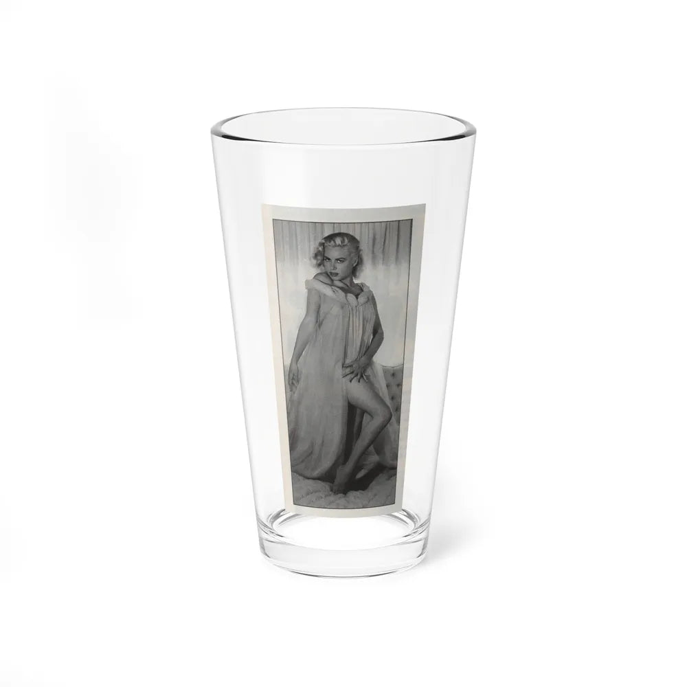 Jeanne Carmen #146 - Celebrity Sleuth Magazine B&W Photo Cropped (Vintage Female Icon) Pint Glass 16oz-16oz-Go Mug Yourself