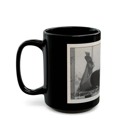 Jeanne Carmen #147 - Celebrity Sleuth Magazine B&W Photo Cropped (Vintage Female Icon) Black Coffee Mug-Go Mug Yourself