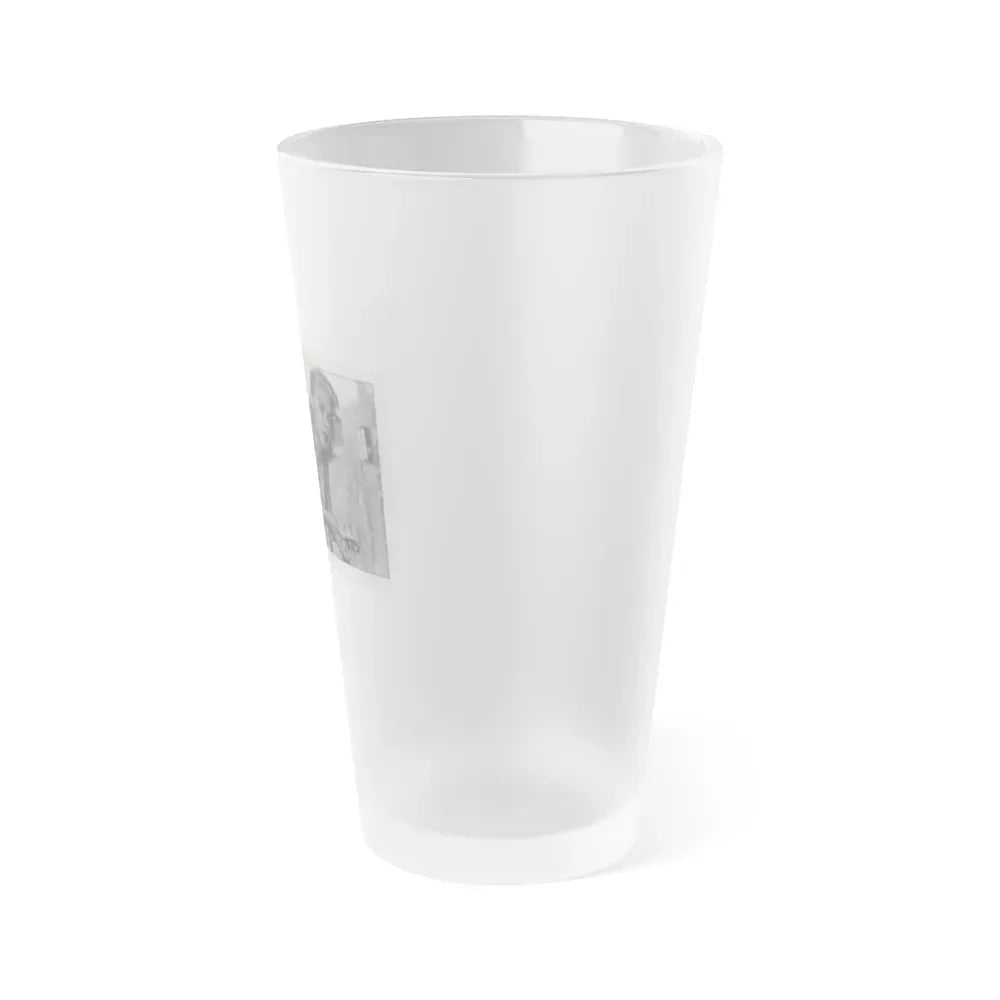 Jeanne Carmen #147 - Celebrity Sleuth Magazine B&W Photo Cropped (Vintage Female Icon) Frosted Pint Glass 16oz - Go Mug Yourself