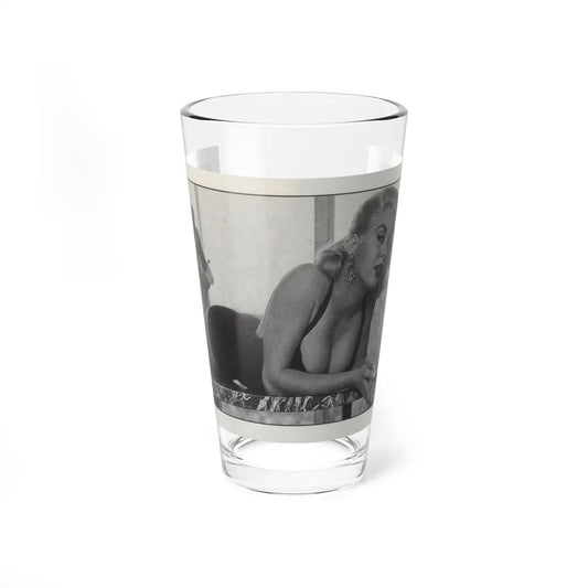 Jeanne Carmen #147 - Celebrity Sleuth Magazine B&W Photo Cropped (Vintage Female Icon) Pint Glass 16oz-16oz-Go Mug Yourself