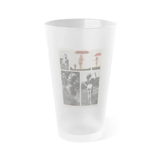 Jeanne Carmen #148 - Celebrity Sleuth Magazine Article & 5 Nude B&W+Color Photos on Page 7 (Vintage Female Icon) Frosted Pint Glass 16oz 16oz Frosted - Go Mug Yourself