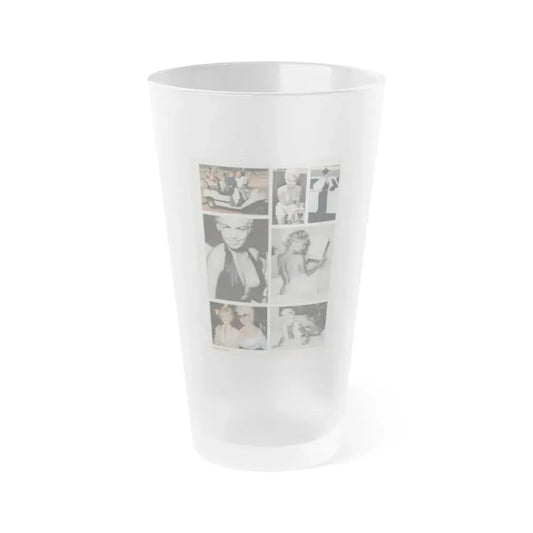 Jeanne Carmen #149 - Celebrity Sleuth Magazine Article, 7 Photos B&W+Color on Page 8 (Vintage Female Icon) Frosted Pint Glass 16oz 16oz Frosted - Go Mug Yourself