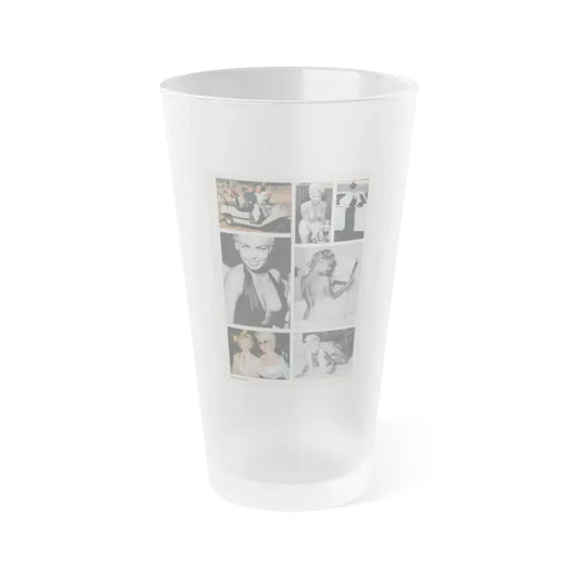 Jeanne Carmen #149 - Celebrity Sleuth Magazine Article, 7 Photos B&W+Color on Page 8 (Vintage Female Icon) Frosted Pint Glass 16oz 16oz Frosted - Go Mug Yourself