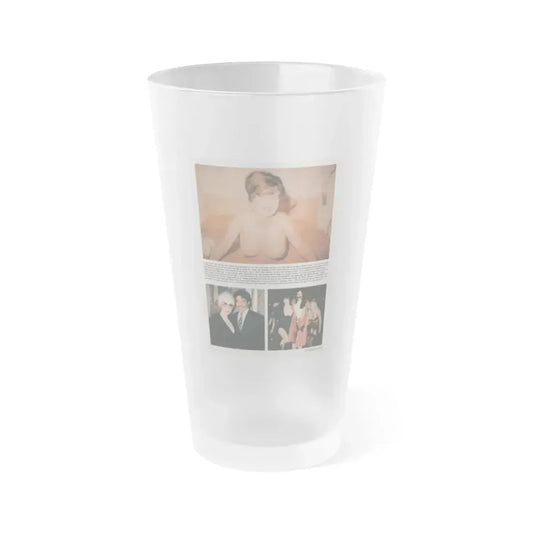 Jeanne Carmen #150 - Celebrity Sleuth Magazine Article & 1 Color Topless Photo & 2 more Color on Page 9 (Vintage Female Icon) Frosted Pint Glass 16oz 16oz Frosted - Go Mug Yourself