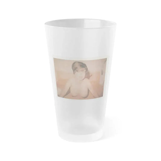 Jeanne Carmen #151 - Celebrity Sleuth Magazine 1 Color Topless Photo Cropped (Vintage Female Icon) Frosted Pint Glass 16oz 16oz Frosted - Go Mug Yourself