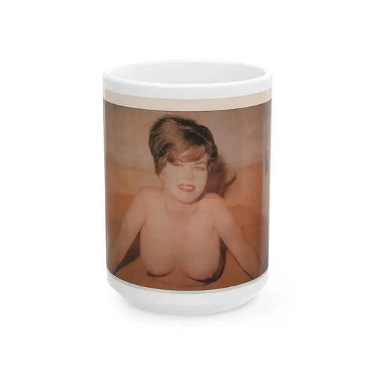Jeanne Carmen #151 - Celebrity Sleuth Magazine 1 Color Topless Photo Cropped (Vintage Female Icon) White Coffee Mug 15oz - Go Mug Yourself