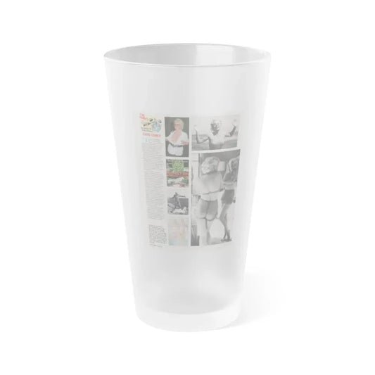 Jeanne Carmen #155 - Celebrity Sleuth Magazine Page Article, 4 Photos, 1 Art & Poster on Page 12 (Vintage Female Icon) Frosted Pint Glass 16oz 16oz Frosted - Go Mug Yourself